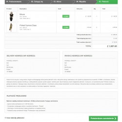 Order summary - shopping cart in the Prestashop payment module
