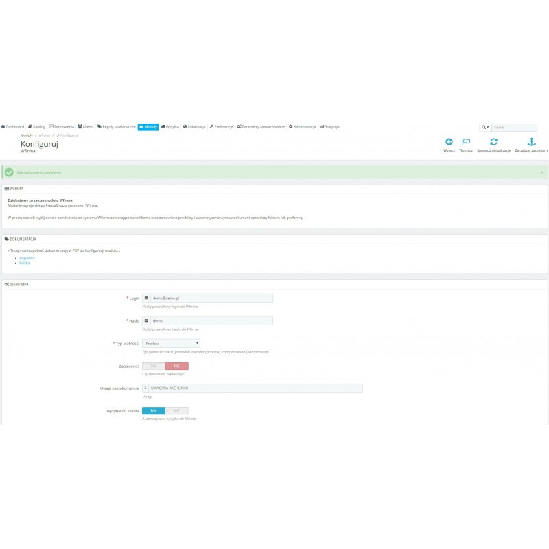 integracja prestashop z wfirma integracja prestashop z wfirma