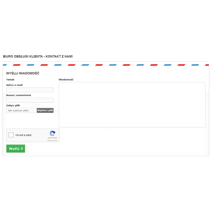 Google Captcha w formularzu kontaktowym